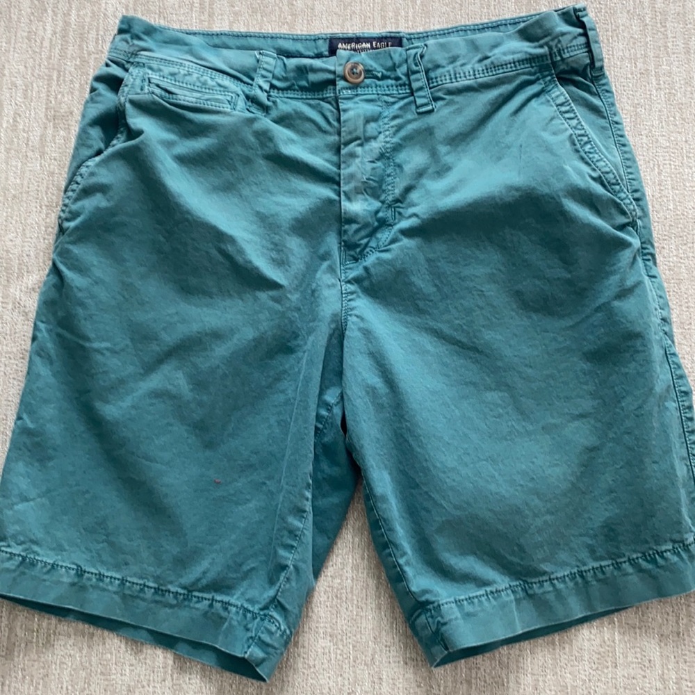 American Eagle flat front khaki green shorts size 30 - Picture 1 of 9